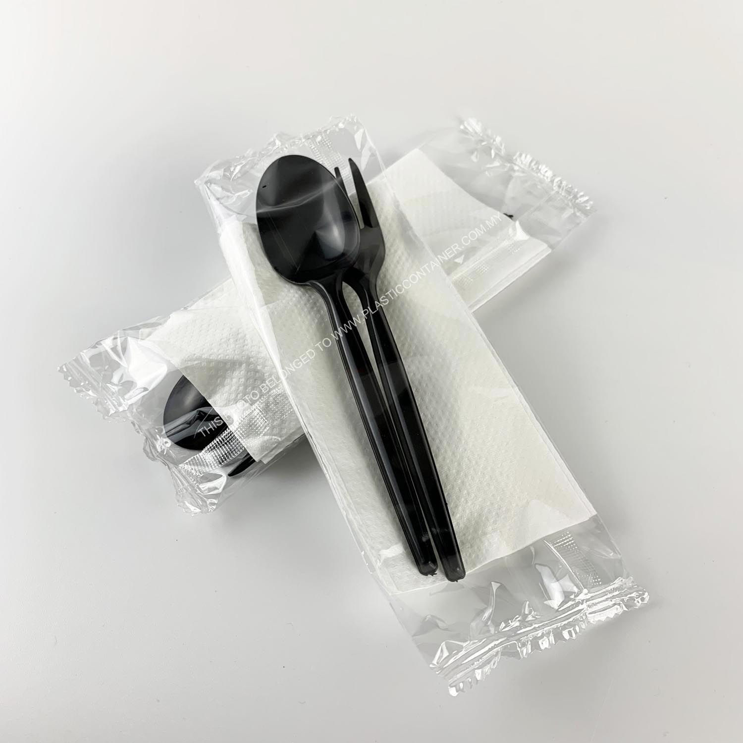 3 in 1 spoon fork and tissue paper