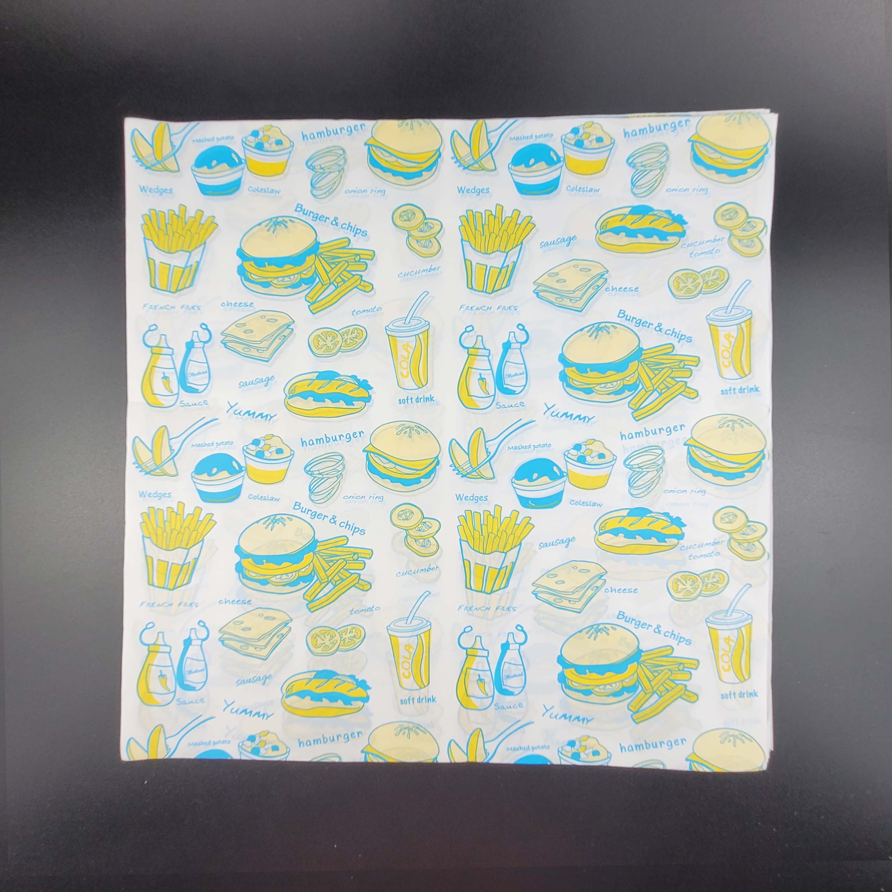 colorful burger paper