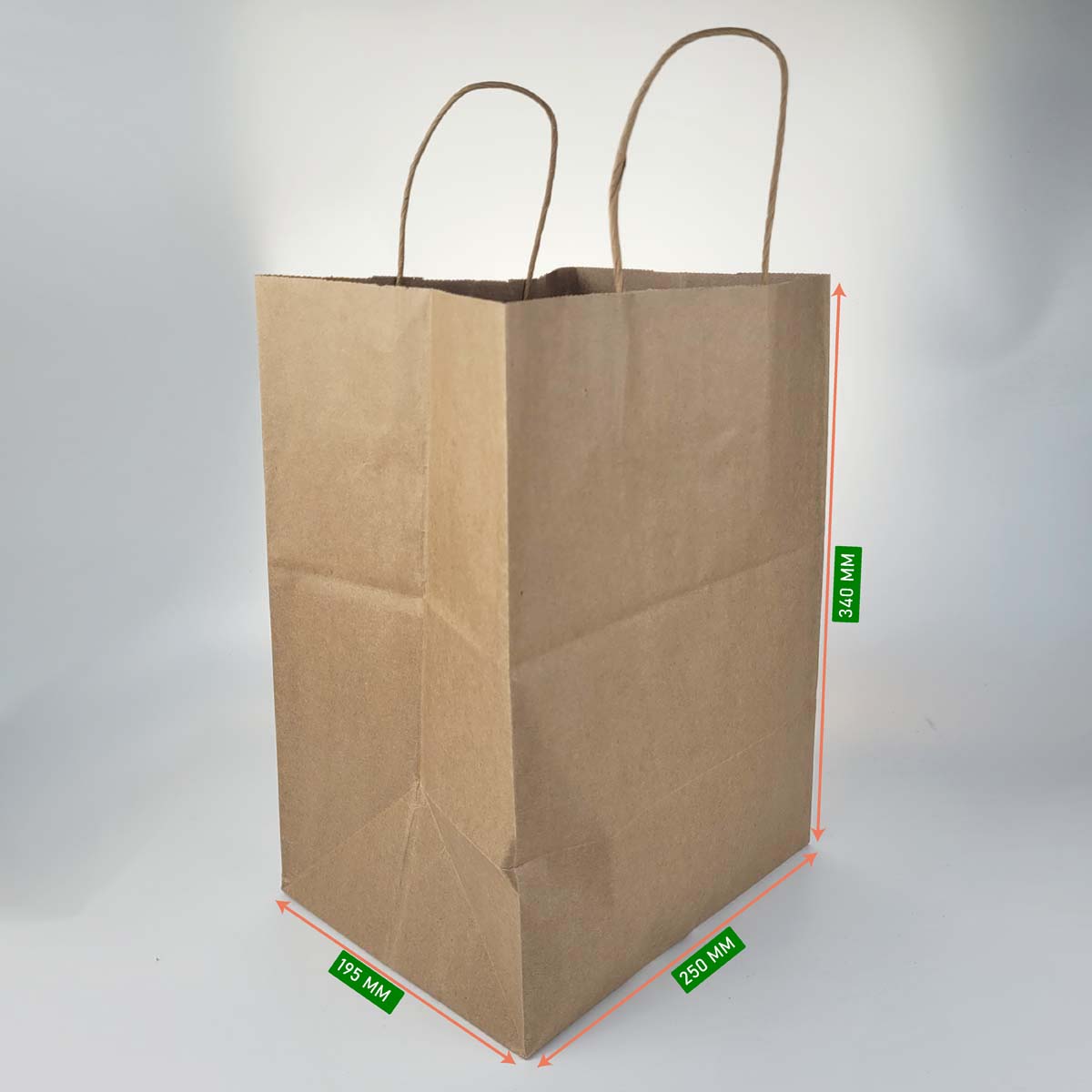 Paper bag with large bottom