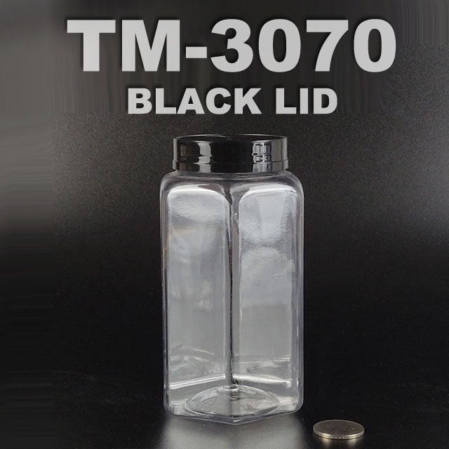 pet JAR 700ml with black lid